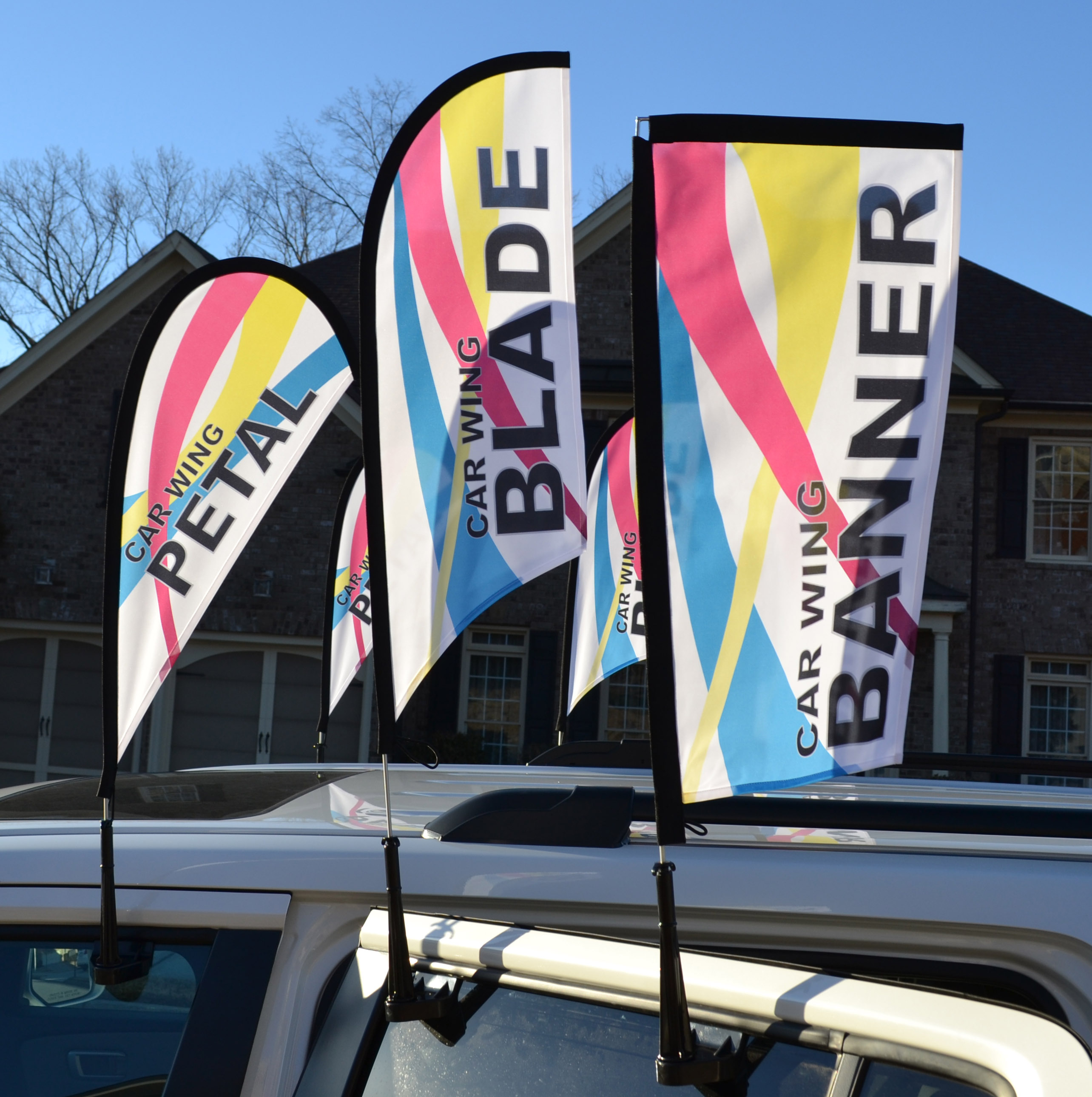 Car Window Wing & Teardrop Flag — product view 1