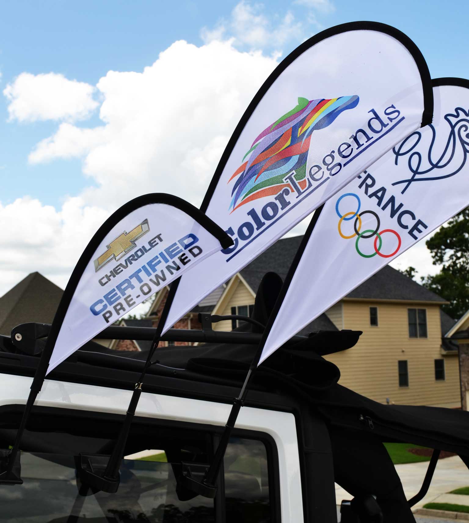 Car Window Wing & Teardrop Flag — product view 3